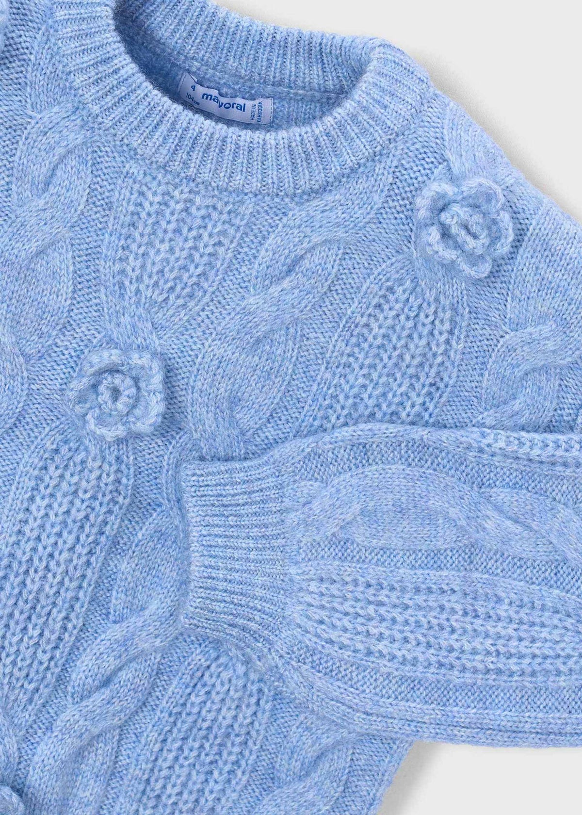 Sky Blue 3D Flower Sweater