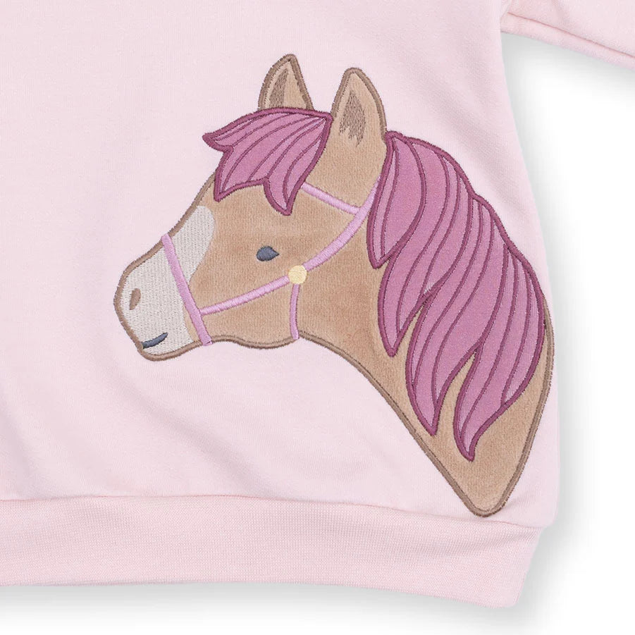Pink Horse Head Oversized Sweatshirt