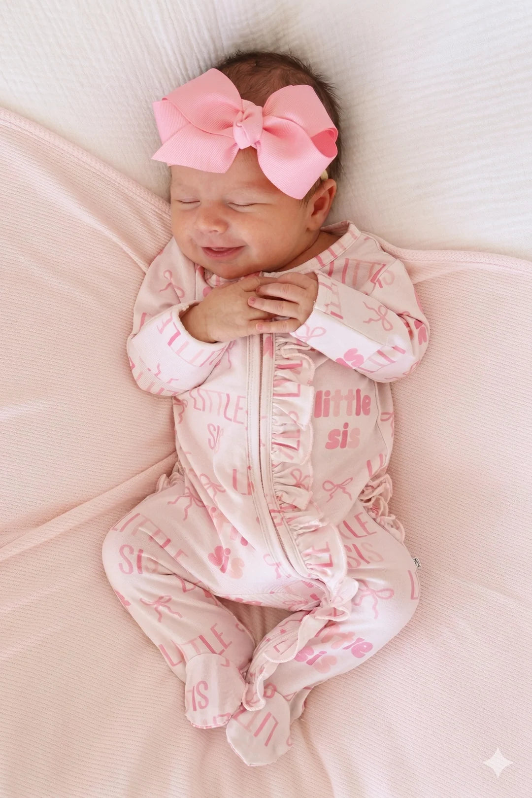 Ruffle Zipper Footie | Little Sis