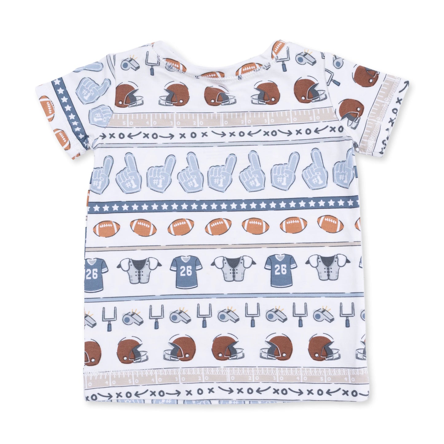 Football Stripe Short Sleeve Loungewear Set