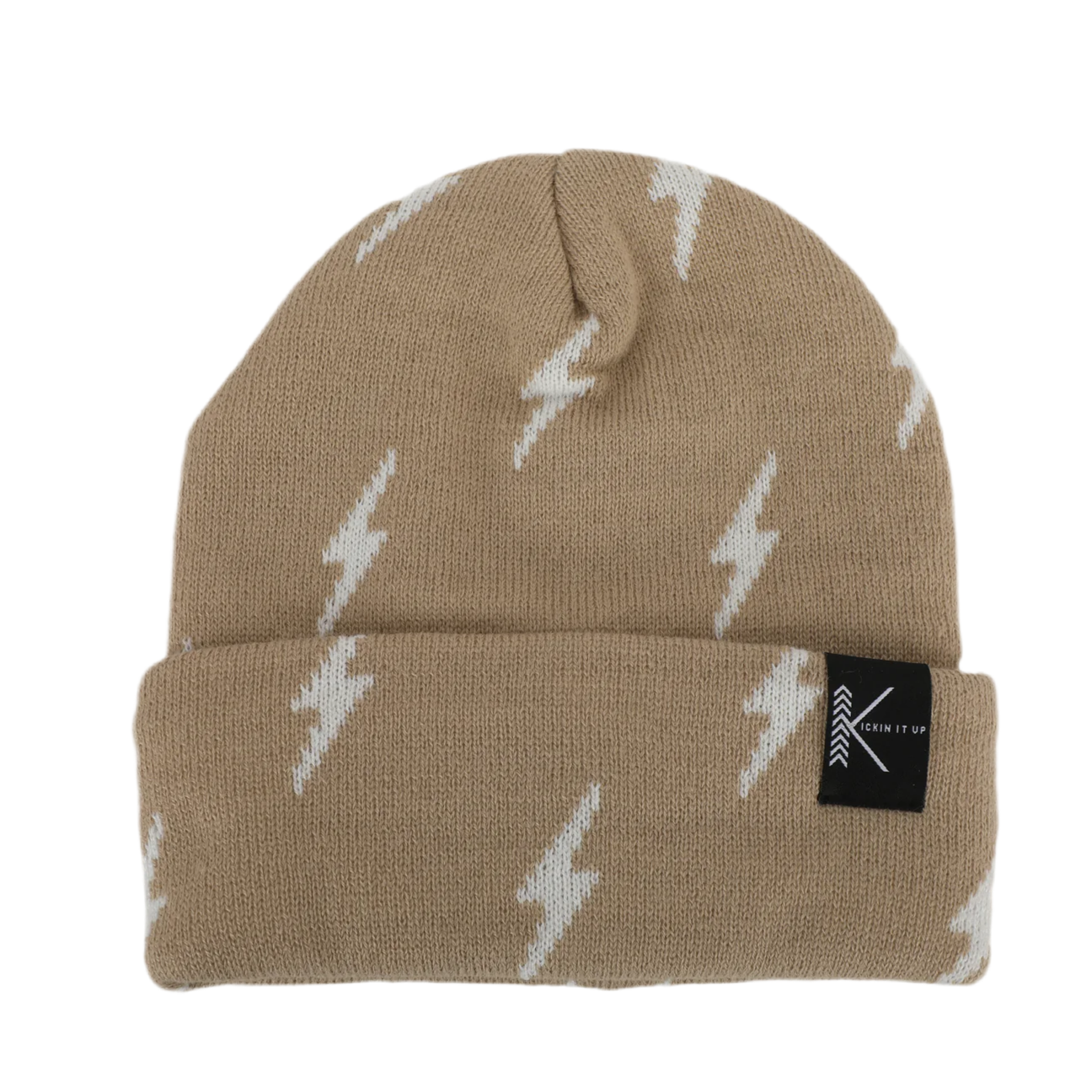 Beige Bolt Beanie