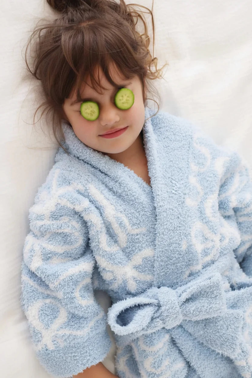 CuddleLane™ Kids Robe | Blue-tiful Bows