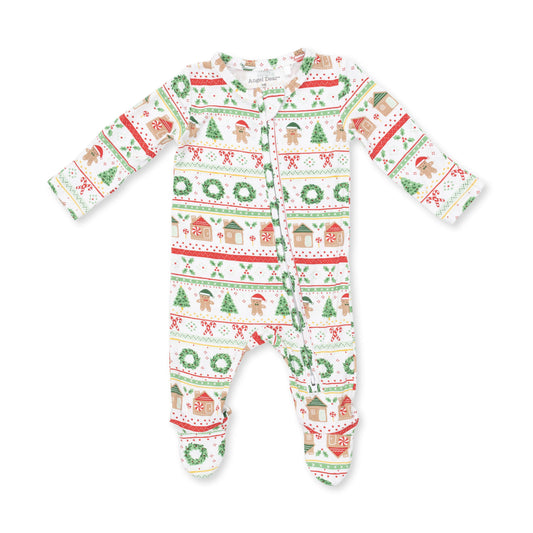 Gingerbread Fair Isle Uni 2 Way Zipper Footie