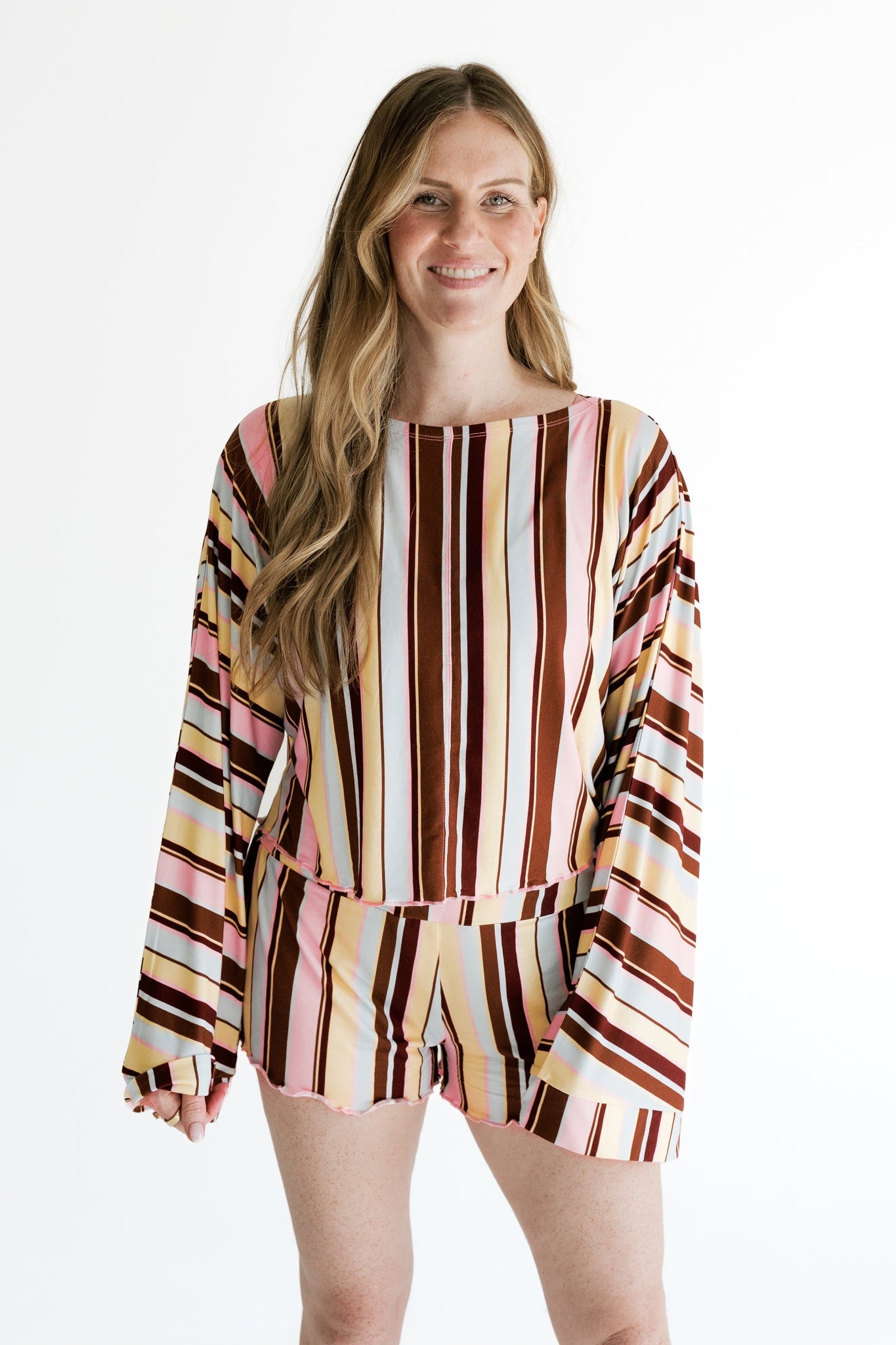 Capri Stripe Women’s Relaxed Sleeve Set