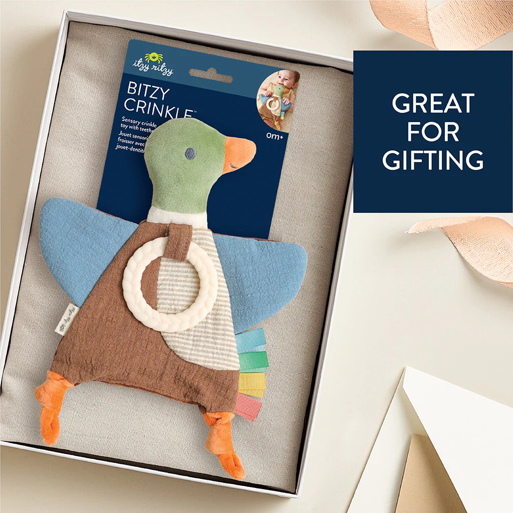 Mallard Duck Bitzy Crinkle™ Sensory Toy with Teether