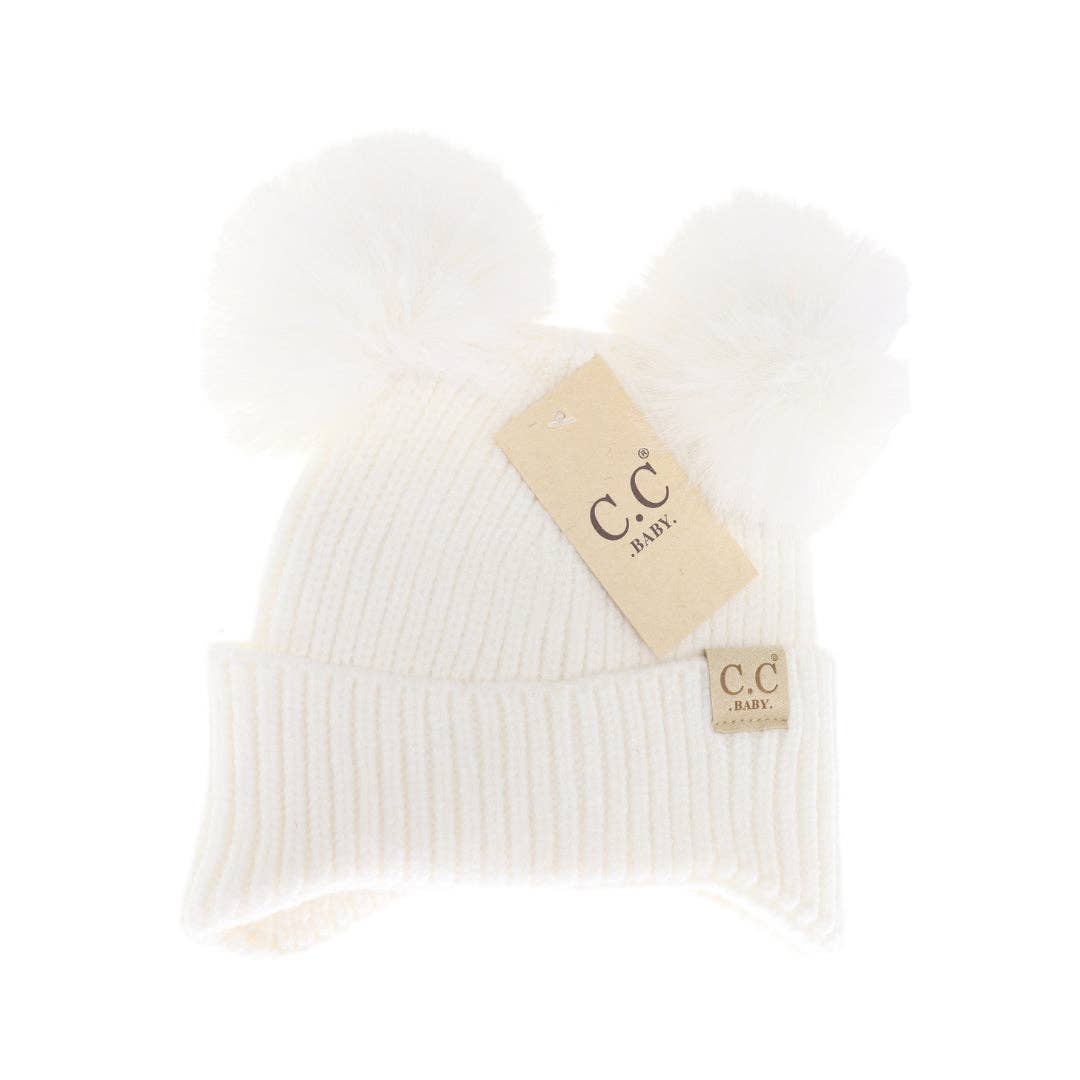 Baby & Toddler Ear Flap Double Pom Beanie