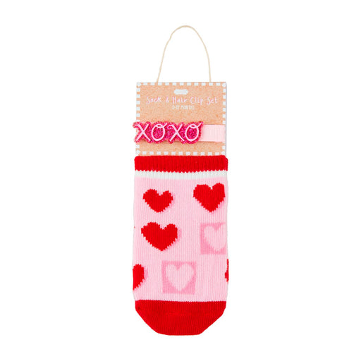 XOXO Sock & Hairclip Set