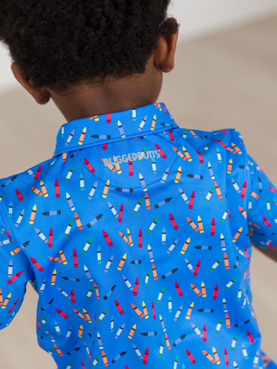 Knit Short Sleeve Performance Polo Tiny Crayons