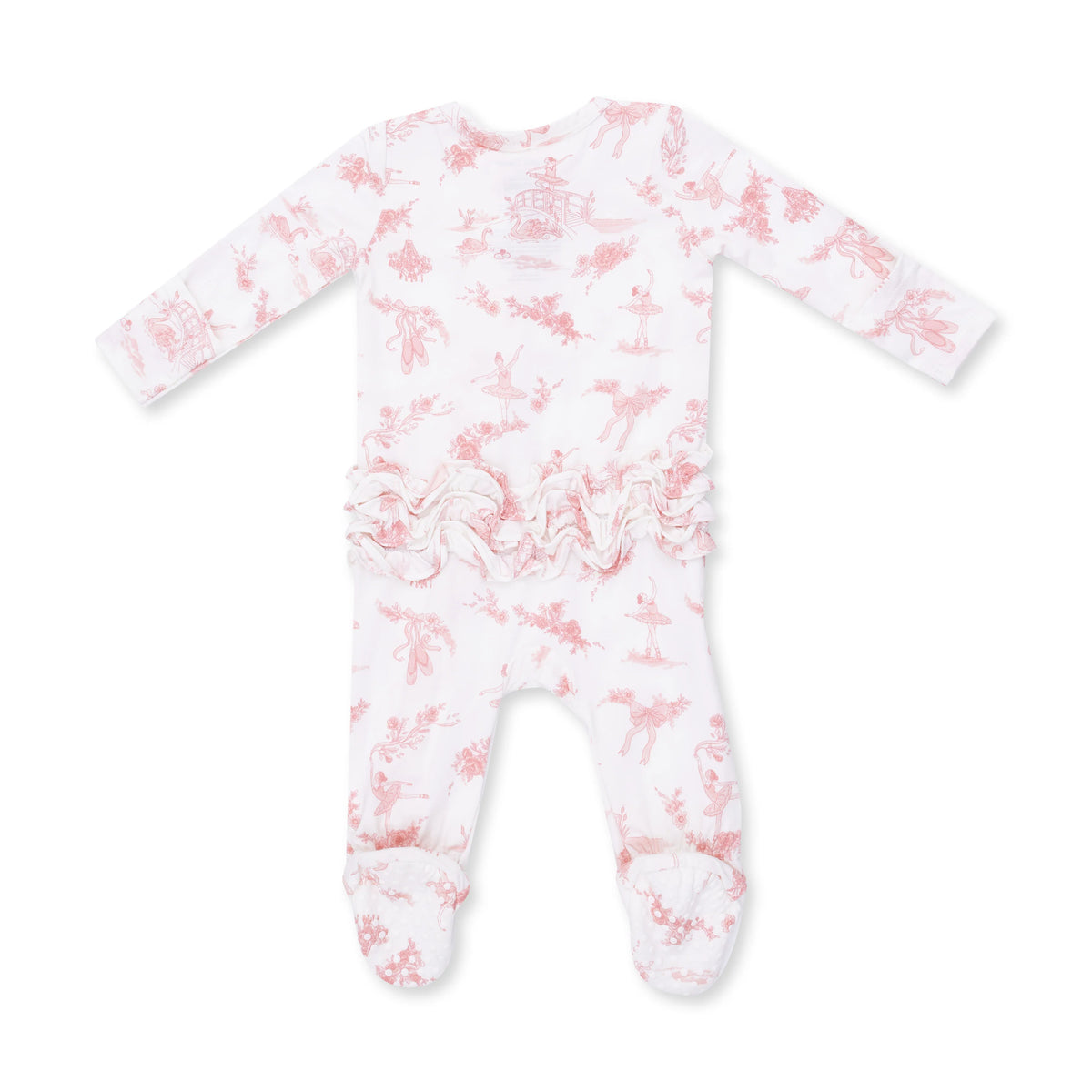 Ballet Toile 2 Way Ruffle Back Zipper Footie