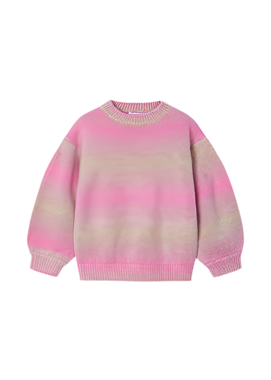 Pink & Cream Gradient Sweater & Flare Cargo Set