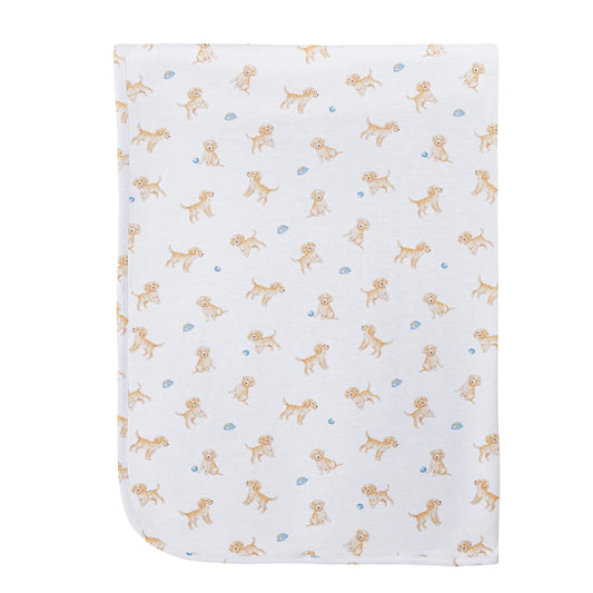 Tiny Puppies Printed Pima Receiving Blanket 30”X28.5”