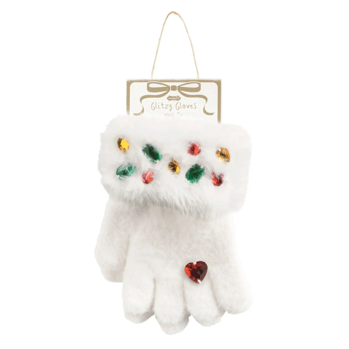 White Rhinestone Glitzy Gloves