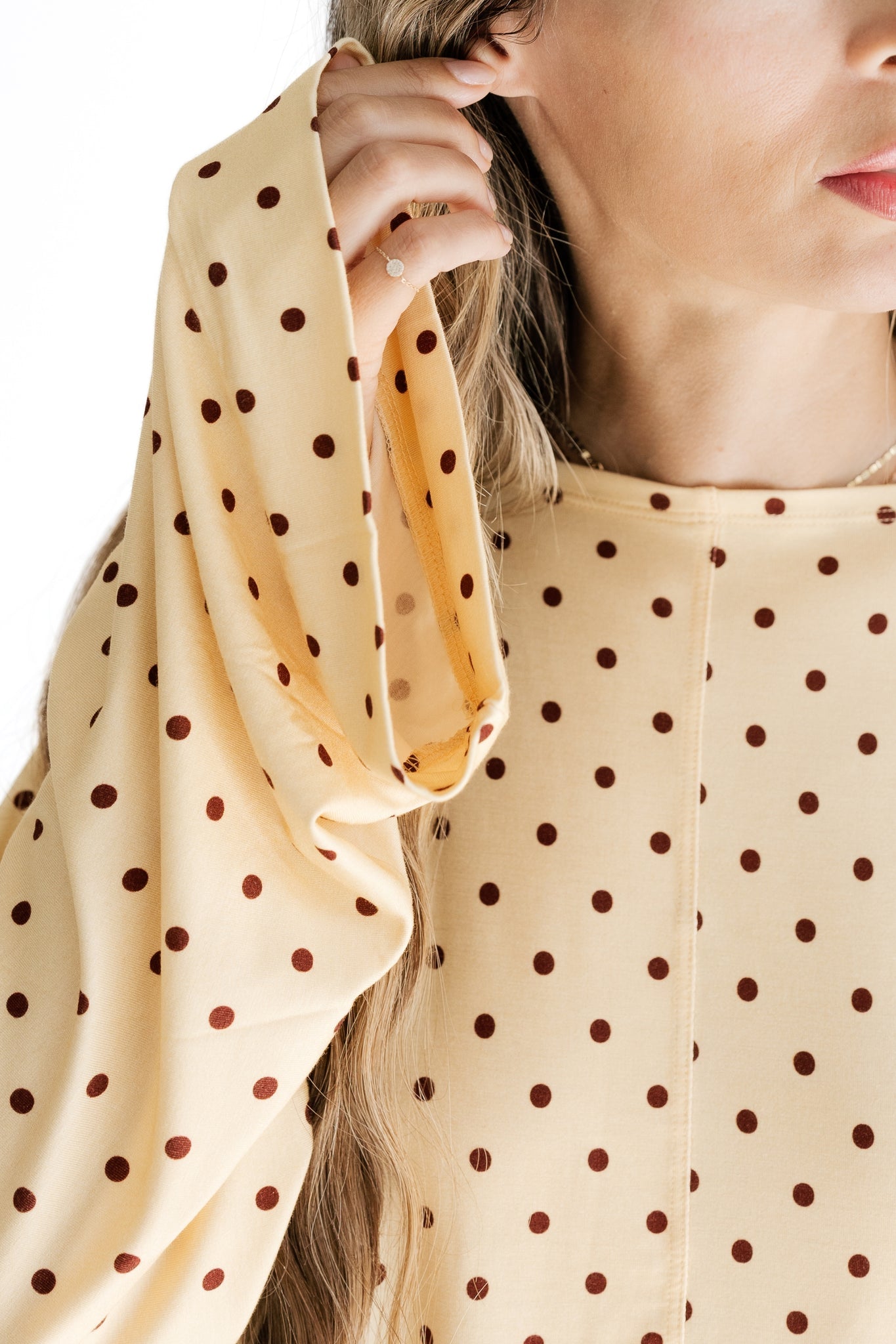 Yellow and Brown Polka Dot Women’s Relaxed Sleeve Set