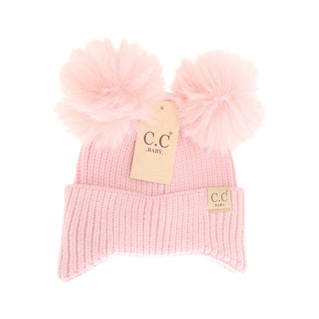 Baby & Toddler Ear Flap Double Pom Beanie