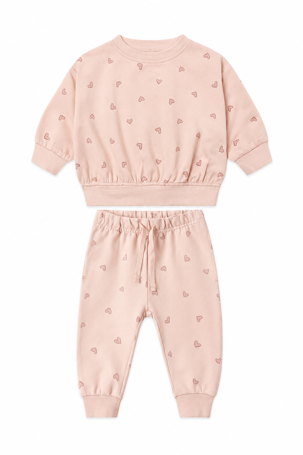 Relaxed Sweatshirt and Sweatpant Set Hearts
