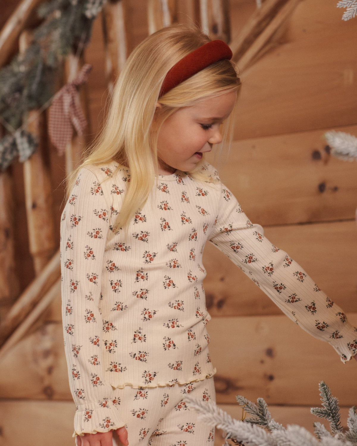 Ribbed Long Sleeve Top Ruby Bloom
