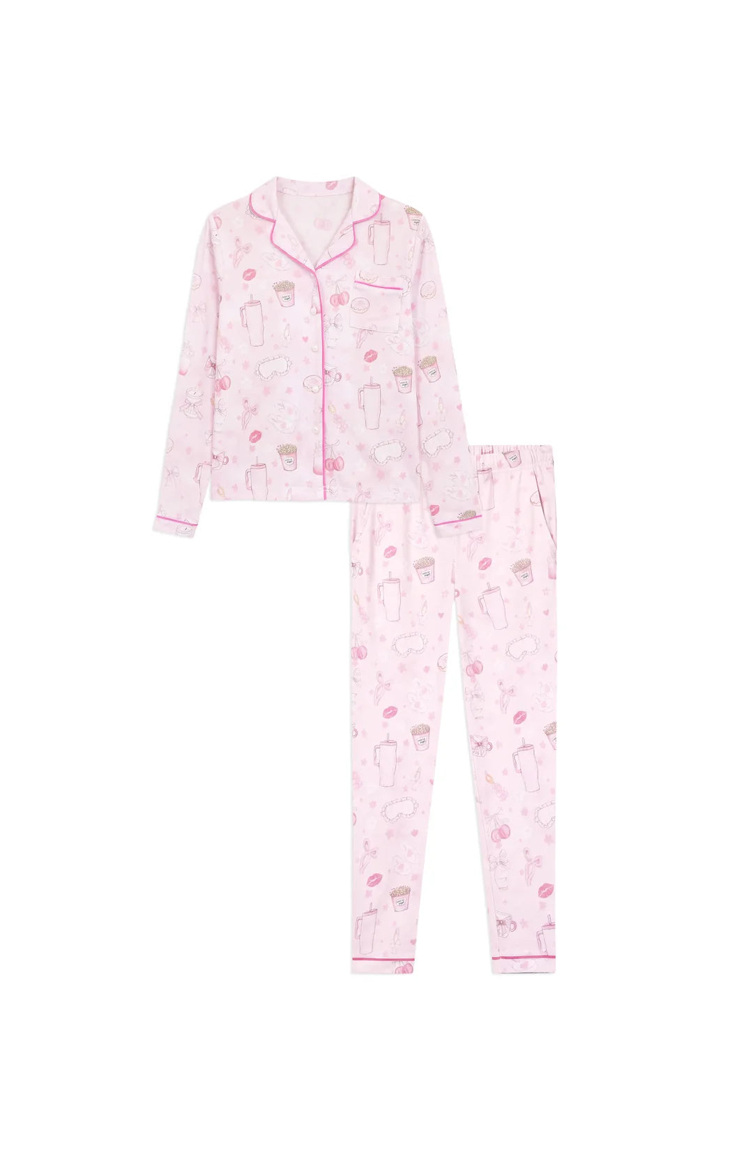 Blush Club Long Sleeve Jersey Pajama Set