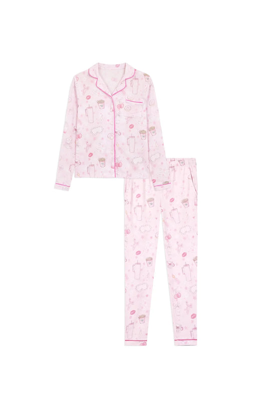 Blush Club Long Sleeve Jersey Pajama Set