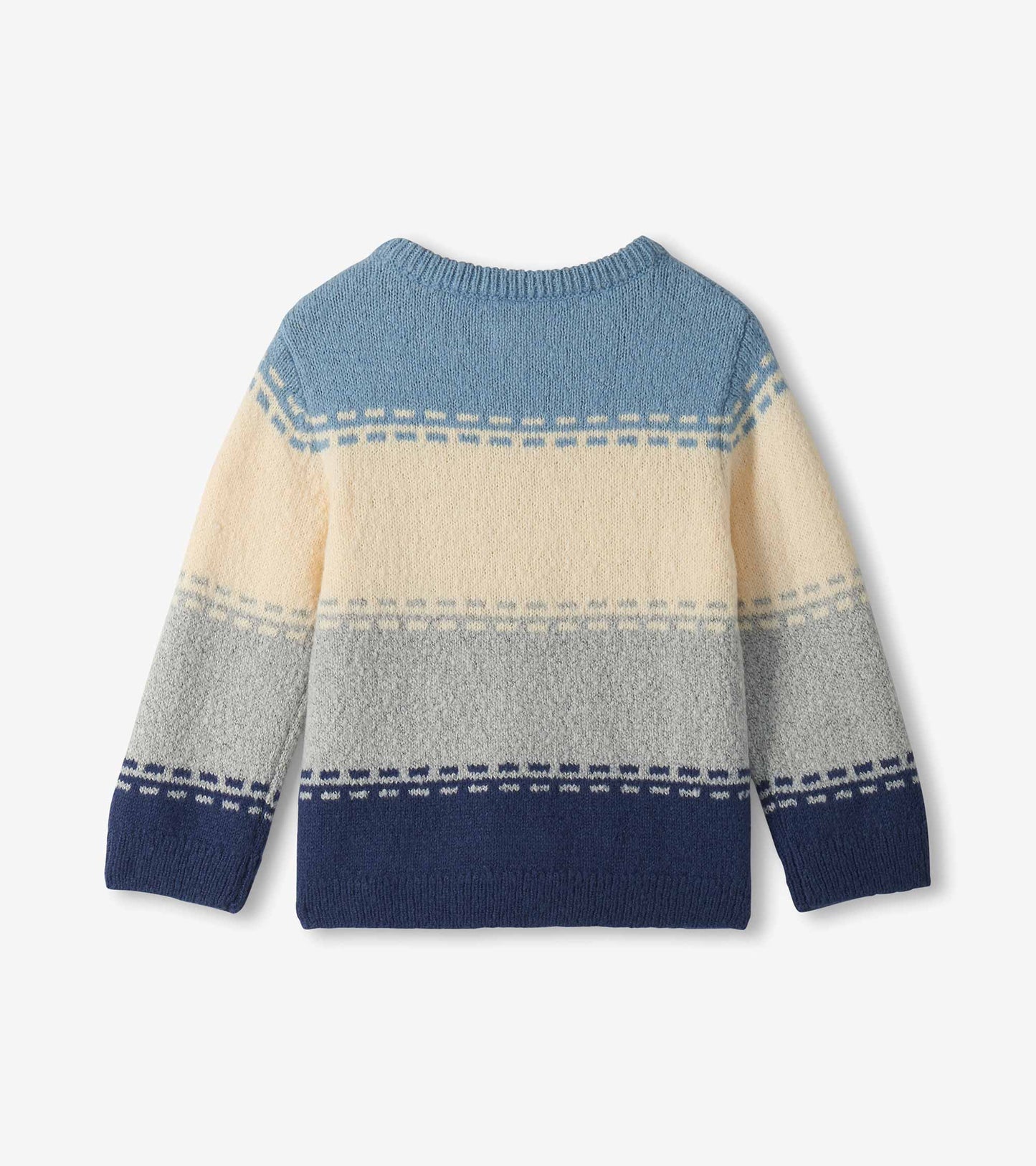 Blue Colorblock Crew Neck Sweater