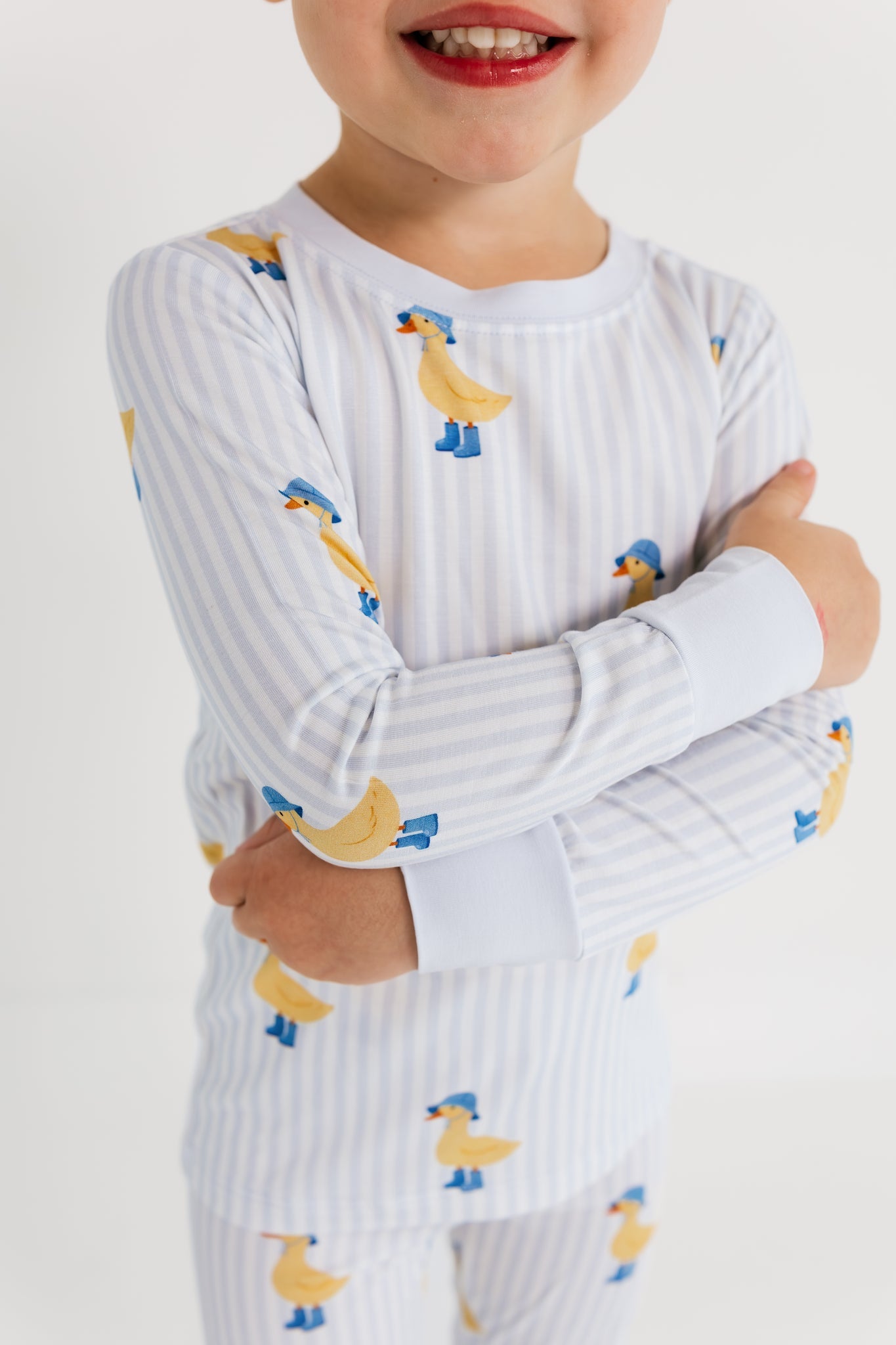 Blue Stripe Ducks Two Piece Set