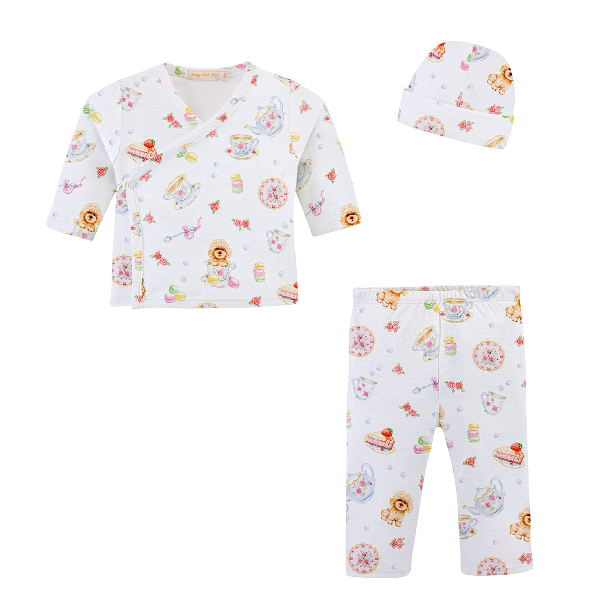 Afternoon Paw-ty Printed Pima Take Me Home With Hat Set