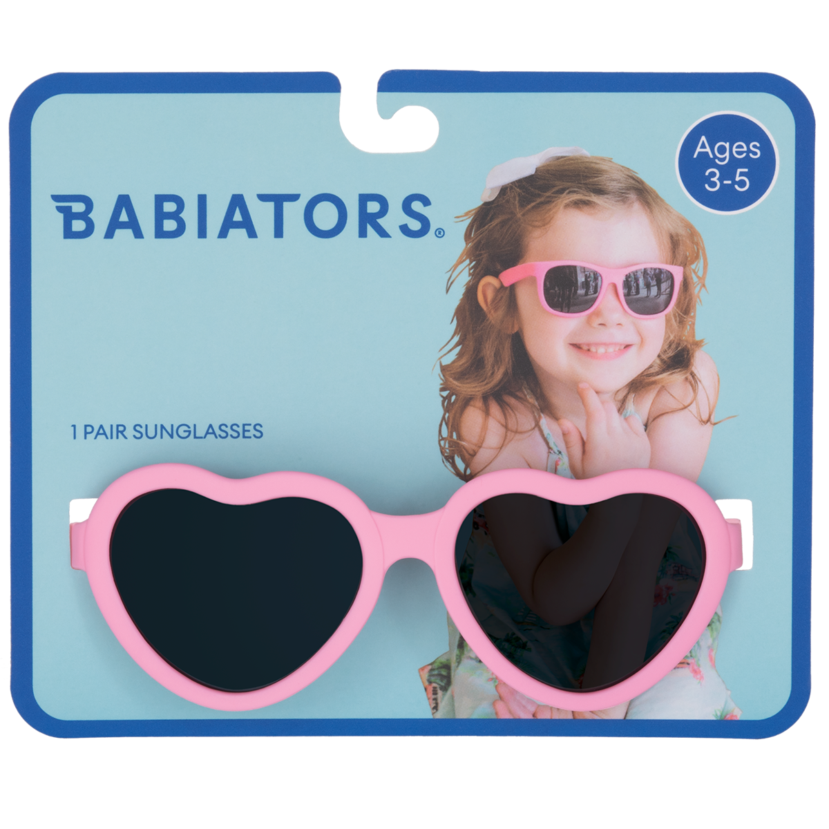 Pink Heart Shaped Kids Sunglasses on Peggable Hangtag