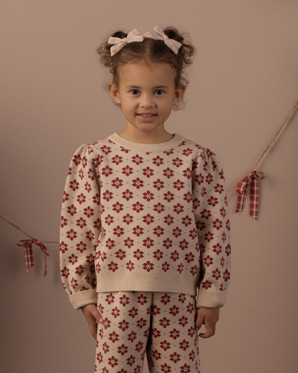 Jacquard Knit Set Poinsettia