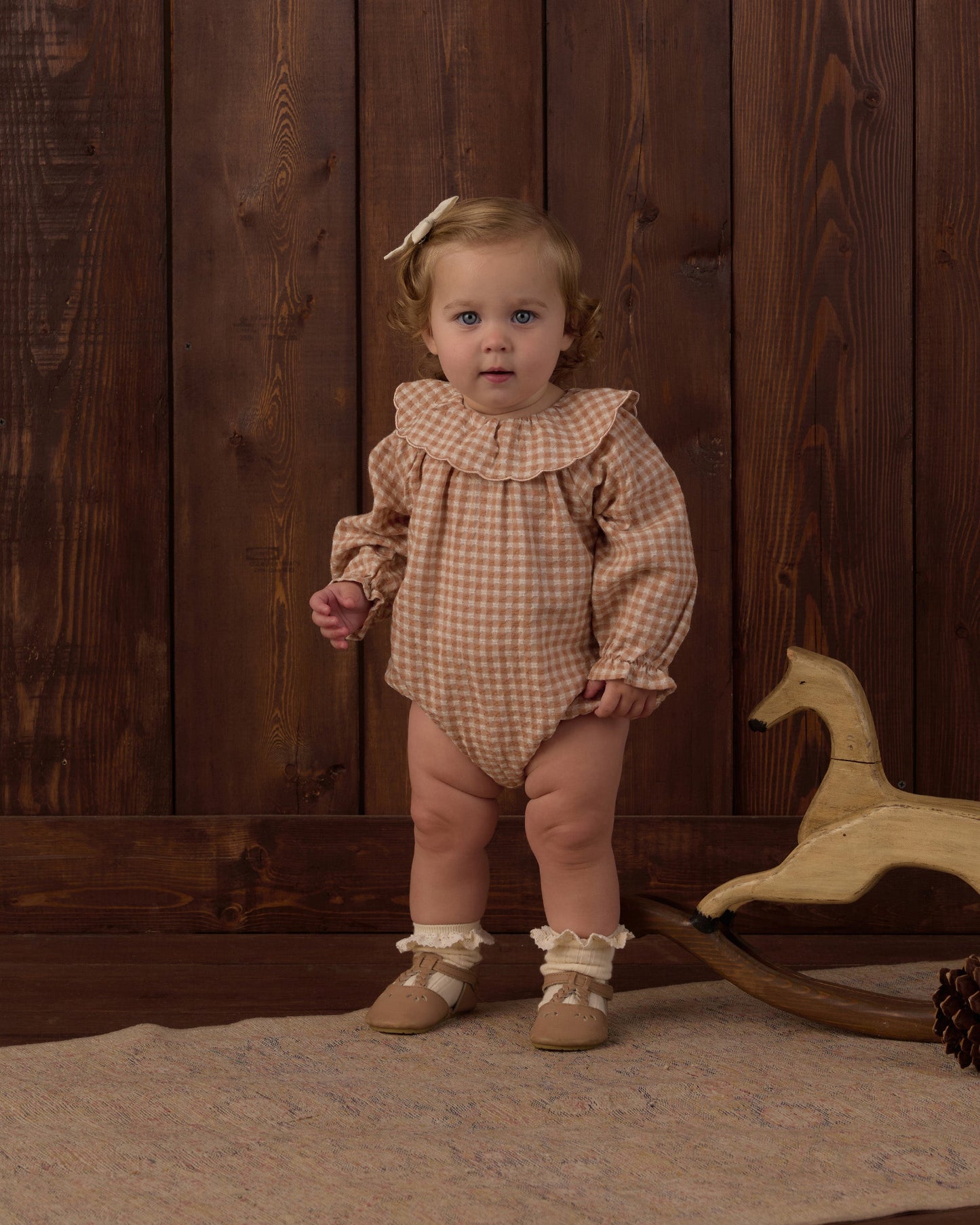 Colette Romper Fawn Gingham