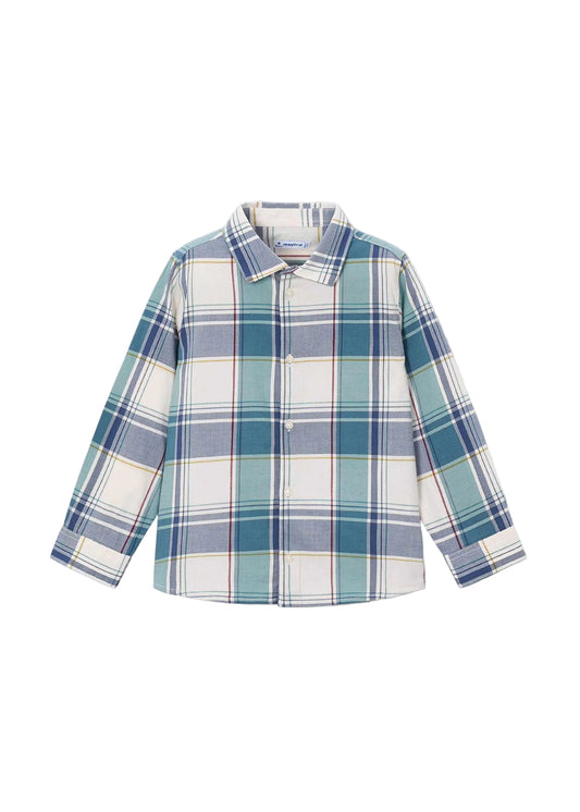 Blue Plaid Button-Down Shirt