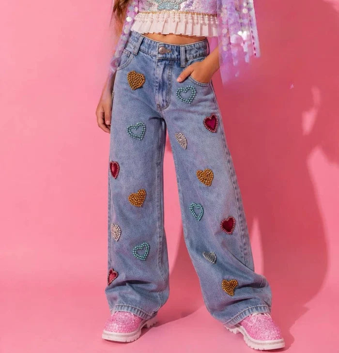 Gems Rainbow Heart Jeans