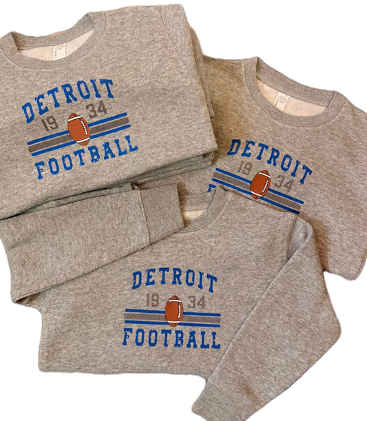 Kids Detroit Football Crewneck