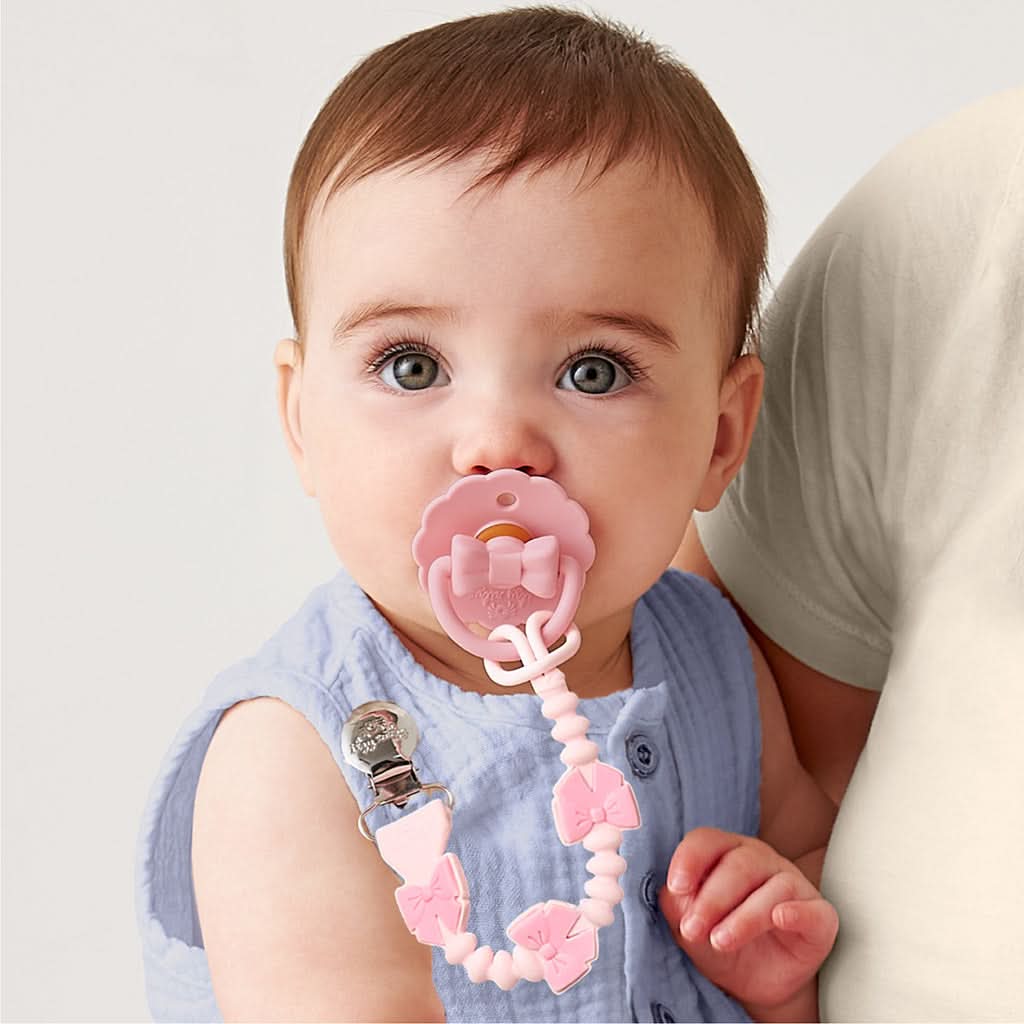 Itzy Paci Strap Plus Pink Bows