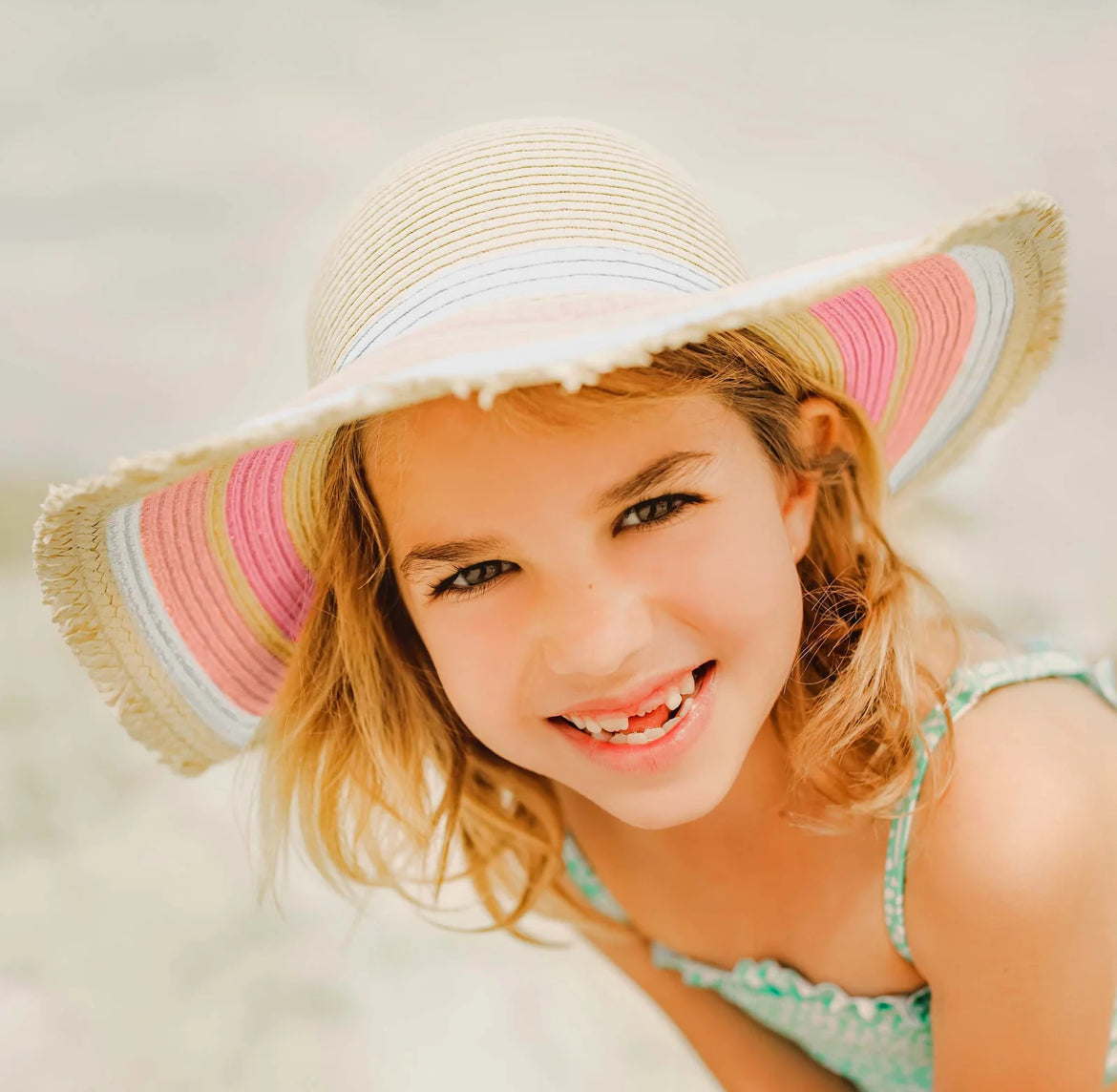 Peachy Striped Sunhat