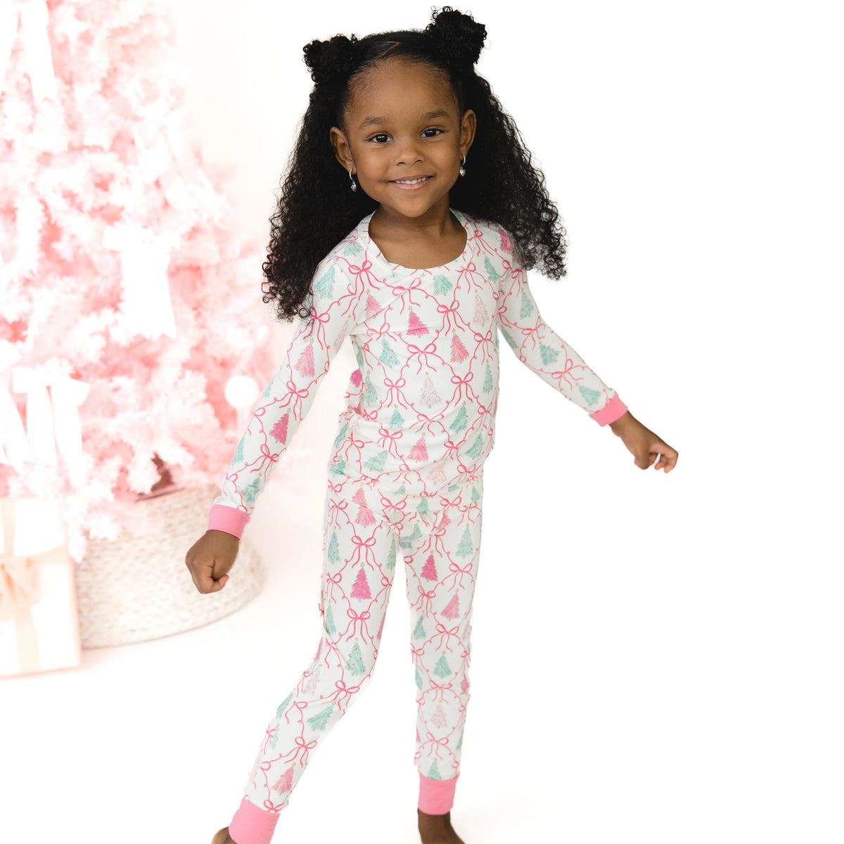 Bow Trellis Tree Long Sleeve Loungewear Set