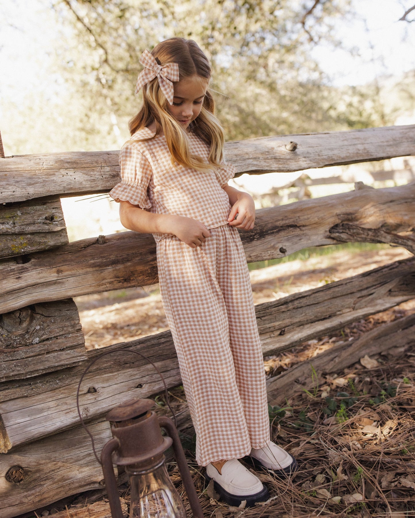 Francie Blouse Fawn Gingham