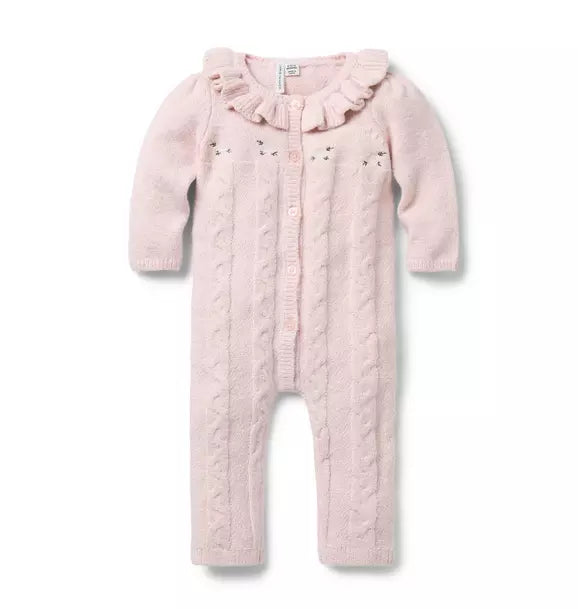 Baby Embroidered Cable Knit One Piece
