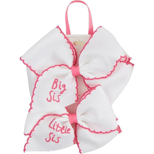 Big Sister & Little Sister White Bow & Headband Set