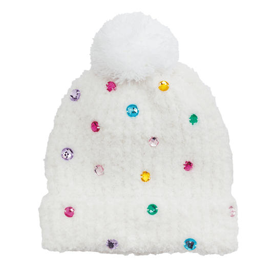 Rainbow Dot Rhinestone Beanie