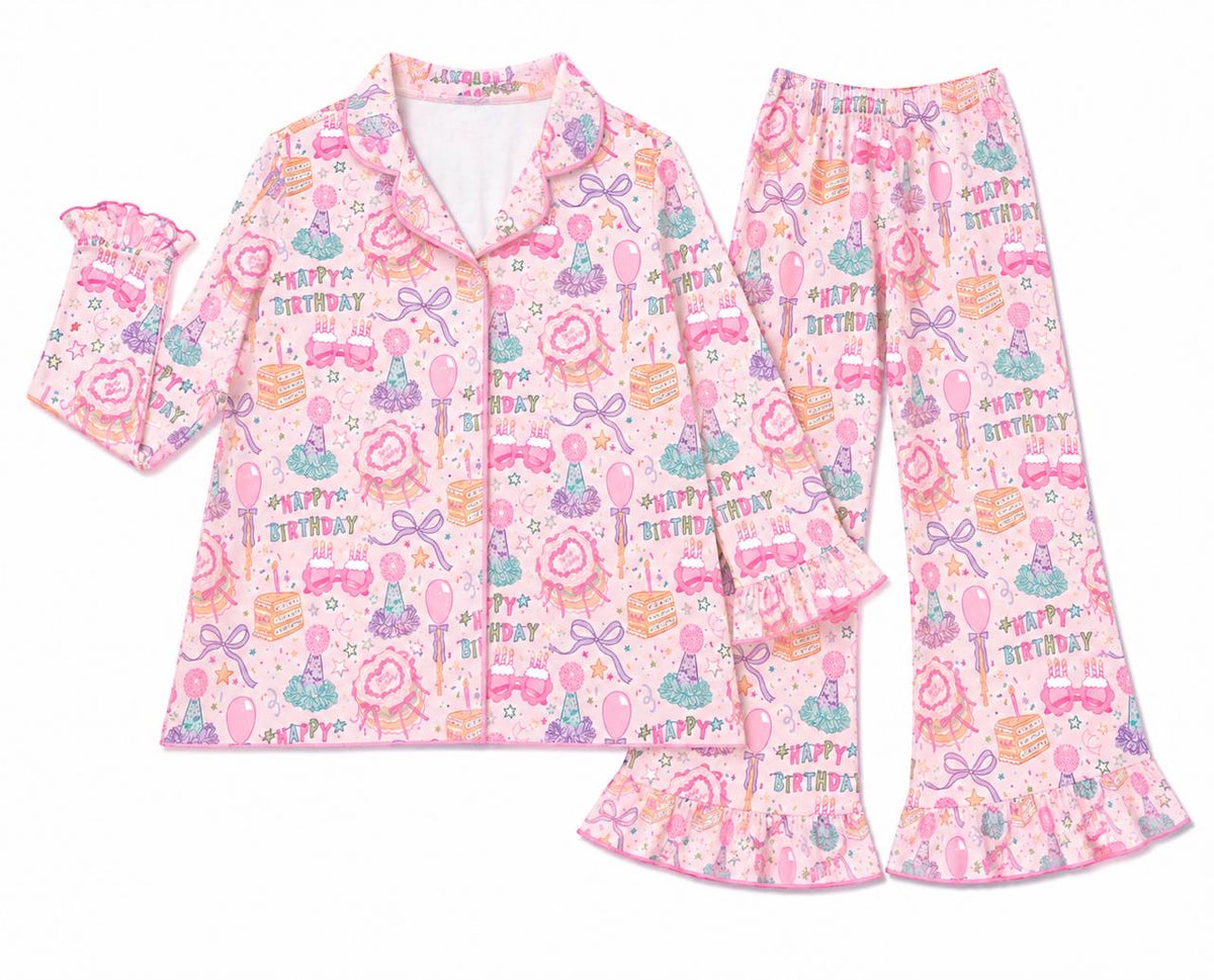 Birthday Girl Kid’s Long Sleeve Ruffle Flare Set