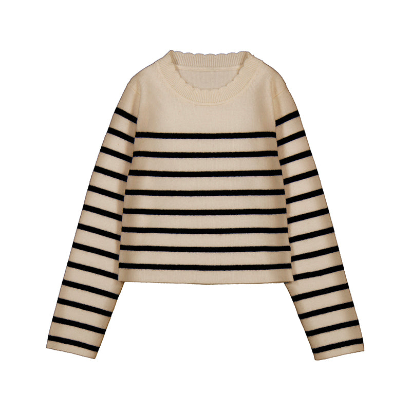 Navy Striped Sweater & Knit Pant Set