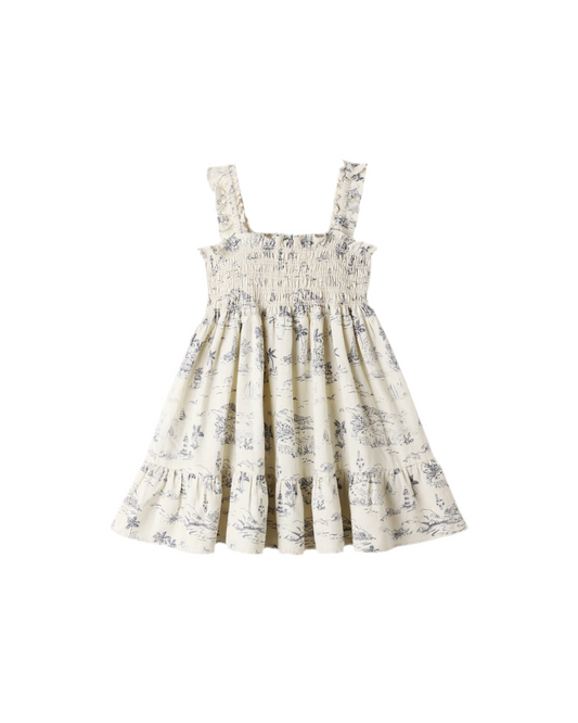 Sutton Dress || Ocean Toile