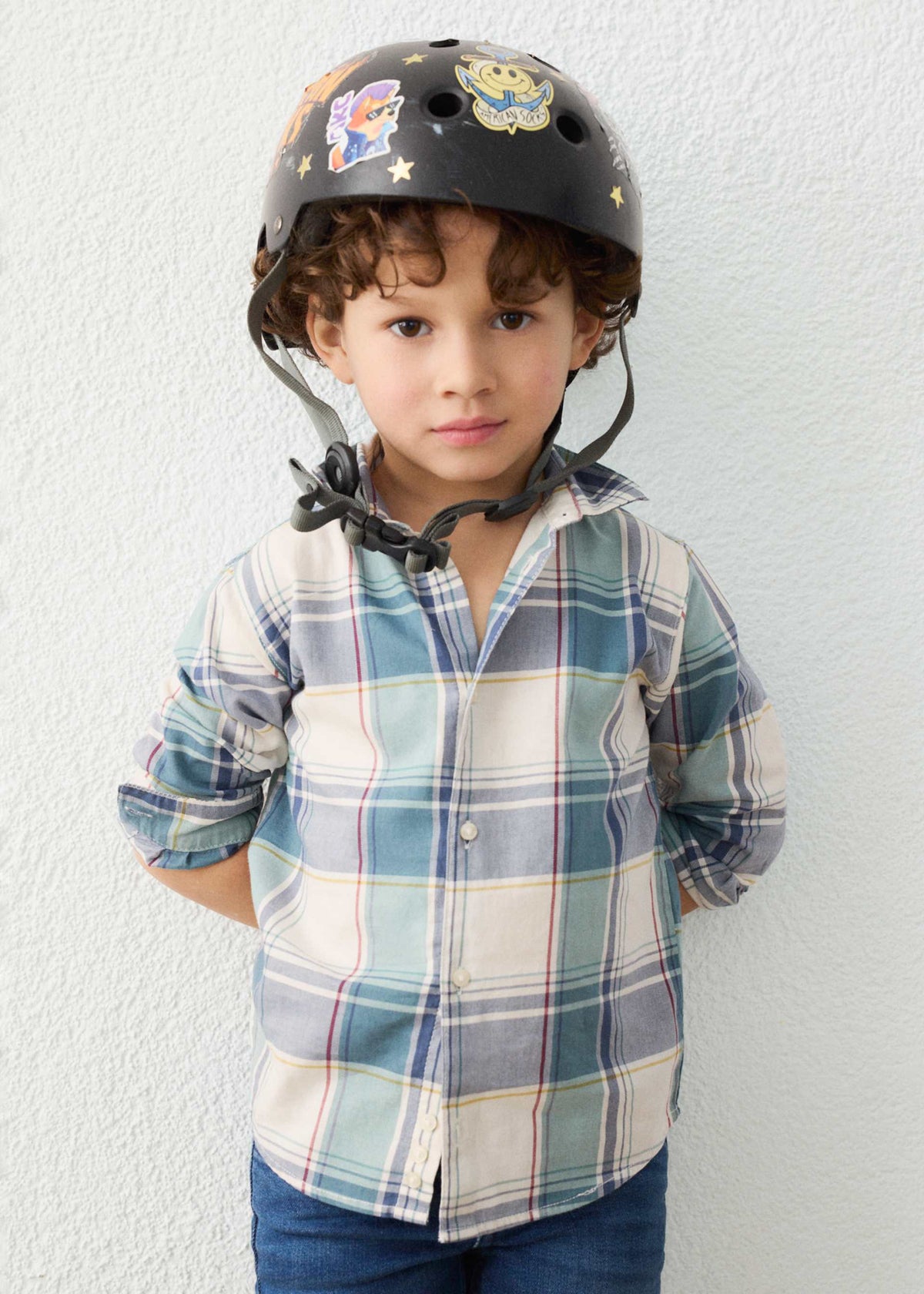 Blue Plaid Button-Down Shirt
