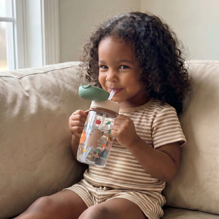 Itzy Sips Woodland Straw Cup With Snap Close Lid