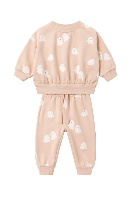 Relaxed Fleece Sweatshirt & Sweatpant Set Sweet Ghost