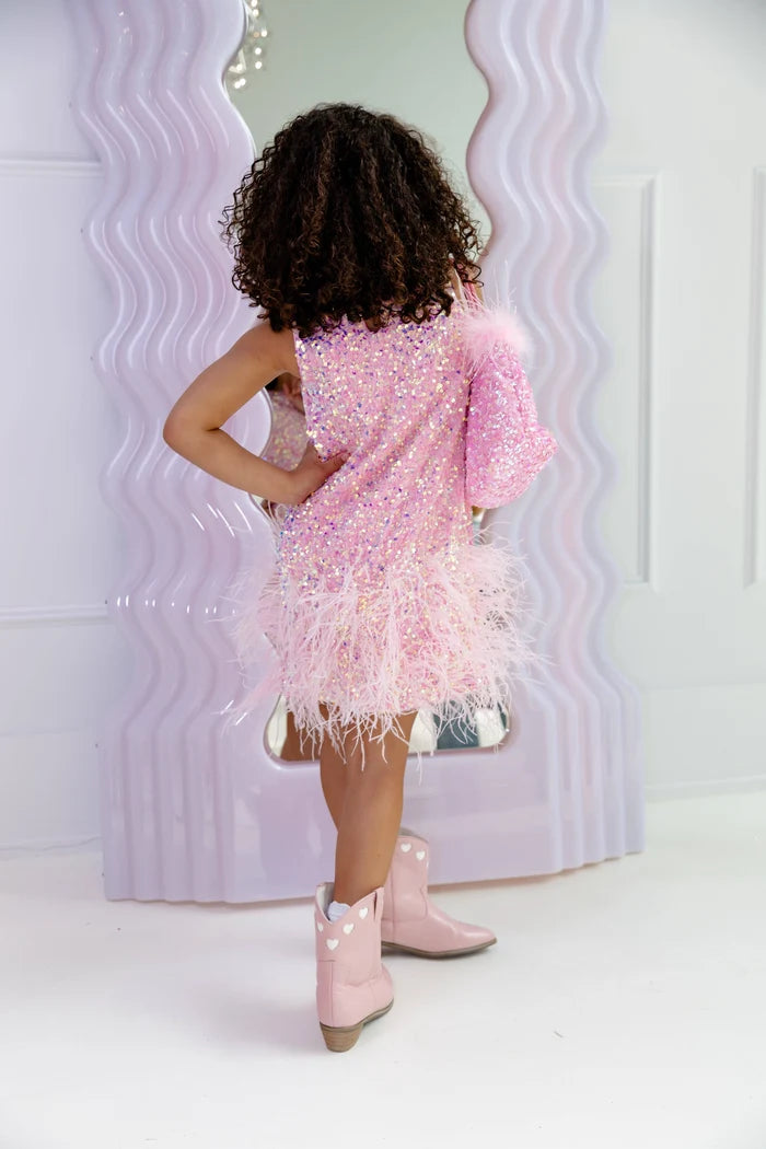 Sequin Feather Pretty Dress