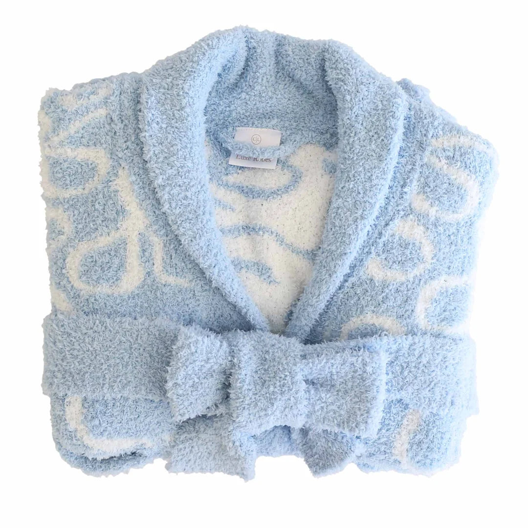 CuddleLane™ Kids Robe | Blue-tiful Bows