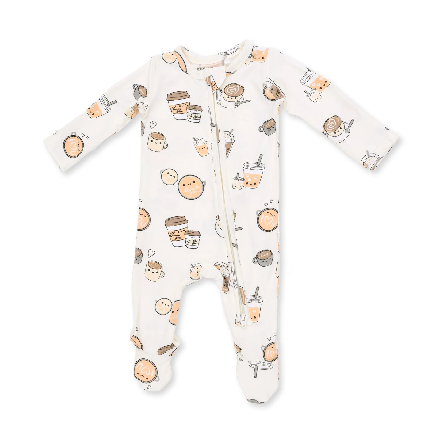 Love You A Latte 2 Way Zipper Footie