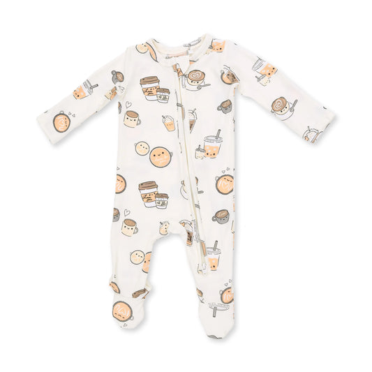 Love You A Latte 2 Way Zipper Footie
