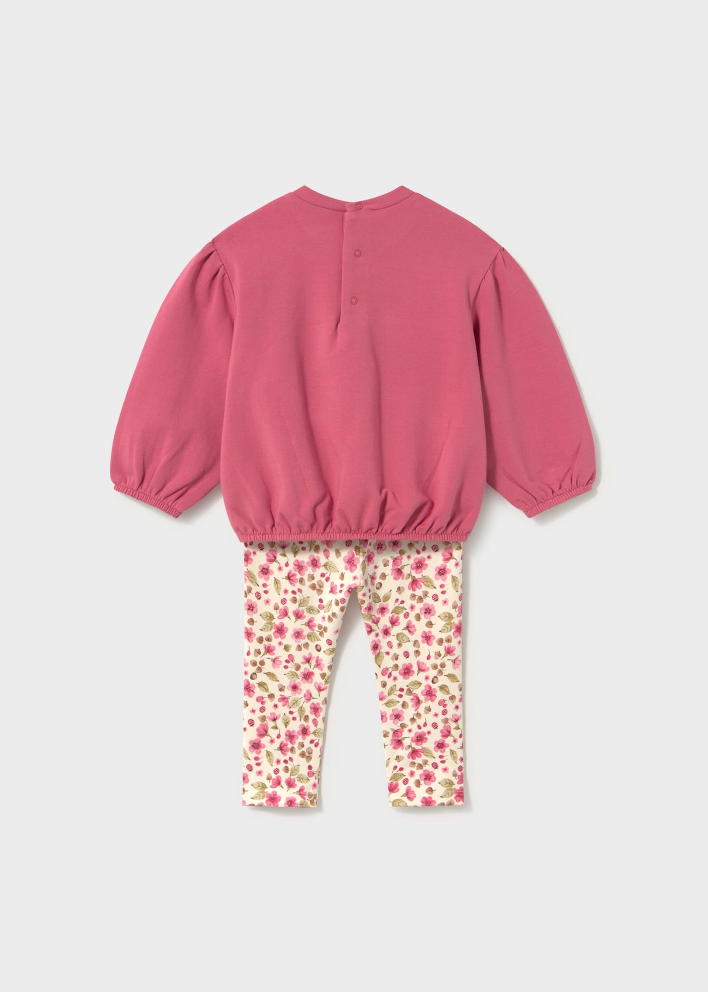 Pink Flower Pullover & Floral Legging Set