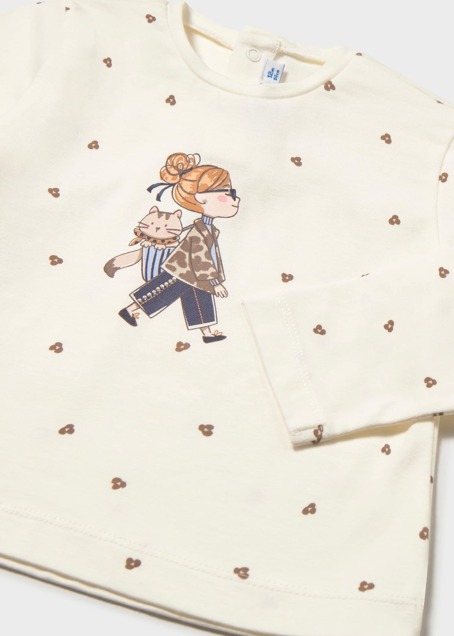 Kitty Long Sleeve Tee & Leopard Flare Legging Set
